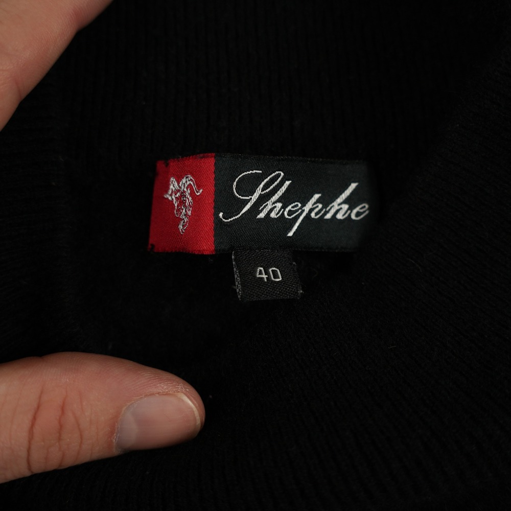 Shephe Sweater Womens 40 (34) Black 100% Cashmere Mock Neck Long Sleeve Pullover - Picture 4 of 8
